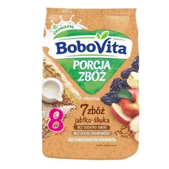 BoboVita, Kaszka mleczna 7 zbóż jabłko-śliwka po 8. miesiącu życia, Porcja Zbóż, 210 g - BoboVita