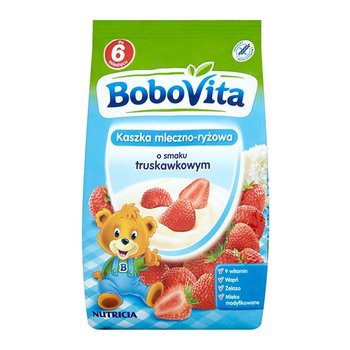 Bobovita, Kaszka mleczno-ryżowa o smaku truskawkowym, 230 g, 6m+ - BoboVita