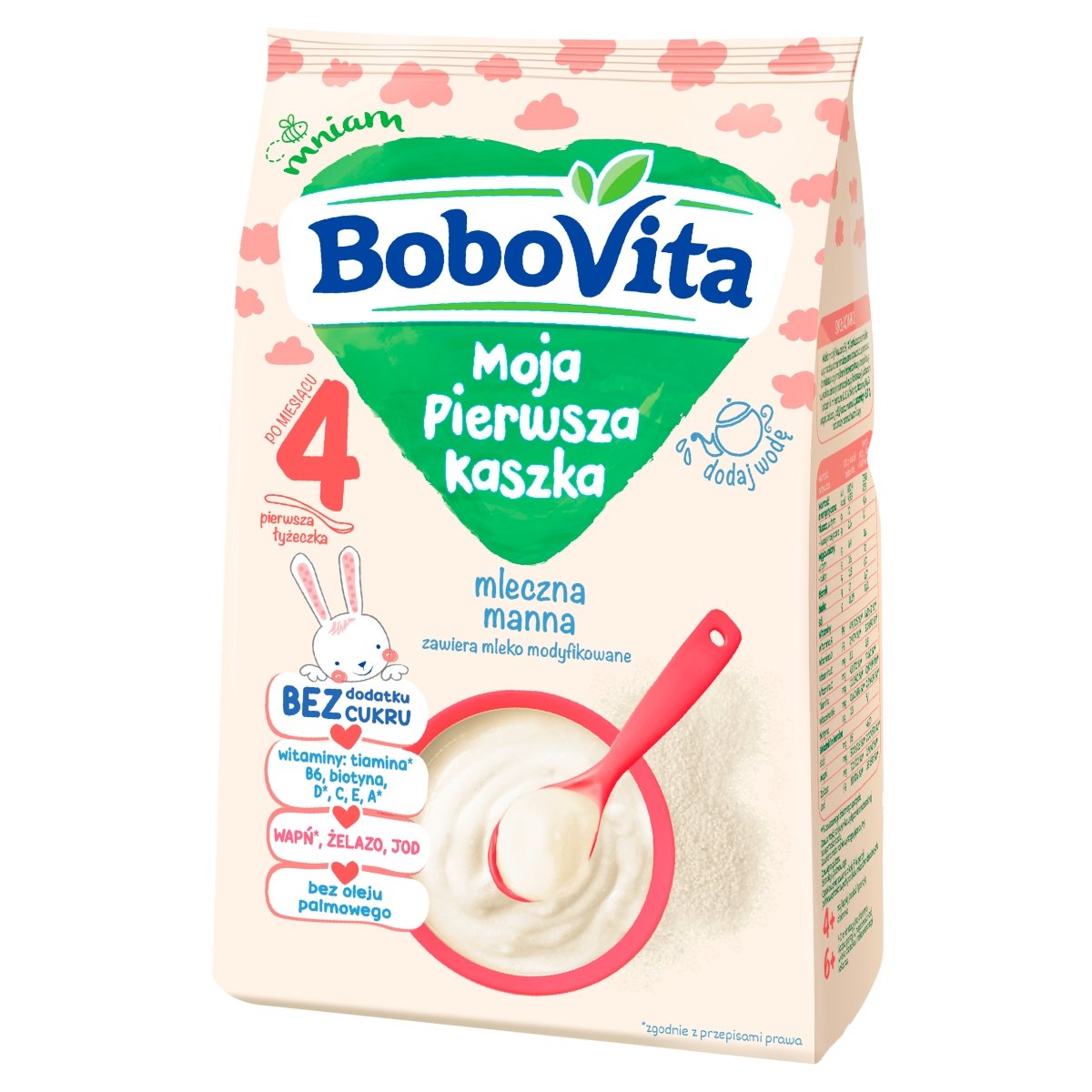Фото - Дитяче харчування BoboVita Moja Pierwsza Kaszka mleczna manna po 4. miesiącu 230 g 