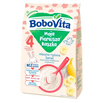 BoboVita Moja Pierwsza Kaszka mleczno-ryżowa banan po 4. miesiącu 230 g - BoboVita
