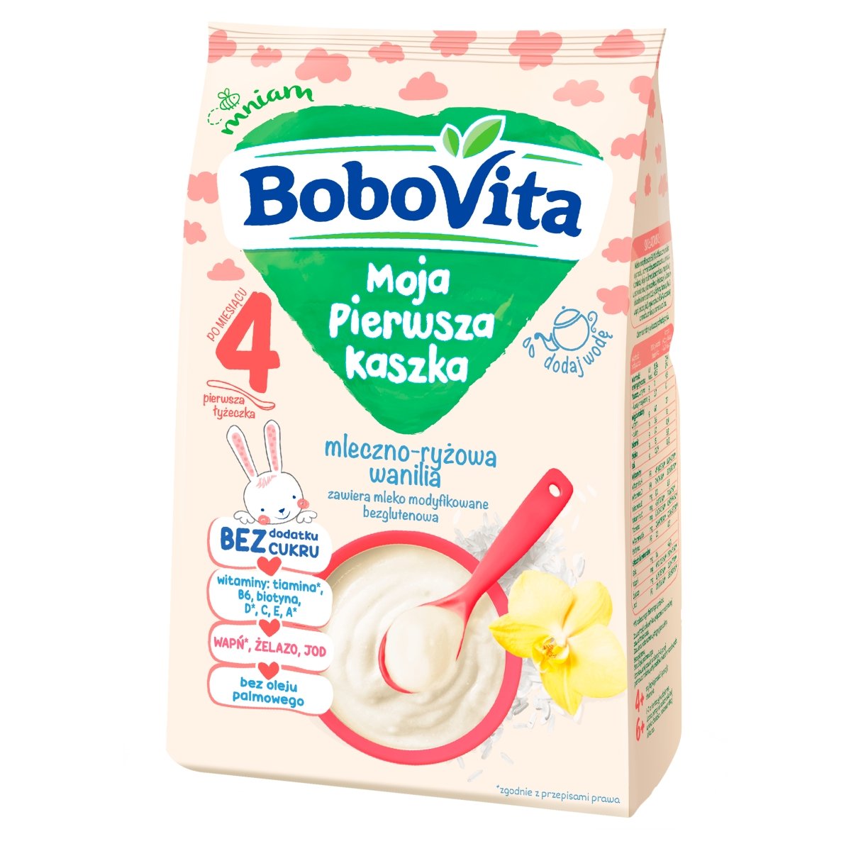 Фото - Дитяче харчування BoboVita Moja Pierwsza Kaszka mleczno-ryżowa wanilia po 4. miesiącu 230 g 