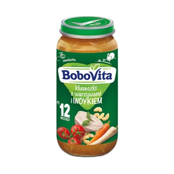 Bobovita, Obiadek, kluseczki z warzywami i indykiem, 250 g, 12m+ - BoboVita