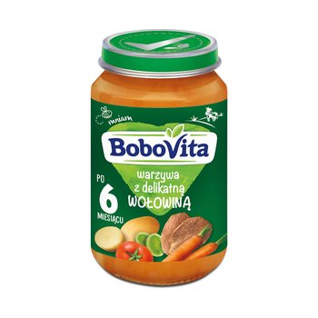 Bobovita,Obiadek, Warzywa z delikatna wołowiną, 190 g, 6m+ - BoboVita