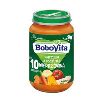 BoboVita Warzywa z soczystą wieprzowiną po 10 miesiącu, 190 g