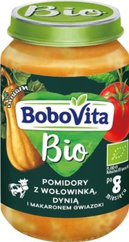 BOBOVITA Wołowinka w pomidorach z dynią i makaronem gwiazdki po 8 miesiącu 190 g Bio - BoboVita