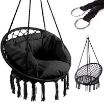 BOCIANIE GNIAZDO huśtawka fotel czarne XL z poduszkami | plac zabaw | strefa relaksu