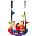 Bocianie gniazdo huśtawka ogrodowa dla dzieci 110 cm średnicy wielokolorowa - Springos