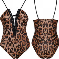 Body Koronkowe Bielizna Koronka Wiązany Sexy Dekolt Top Panterka