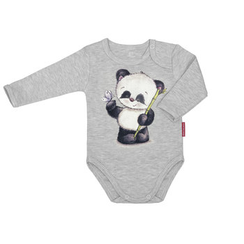 Body Niemowlęce Dla Chłopca I Dziewczynki Unisex Długi Rękaw Bawełniane Szare Panda 68 - Inna marka