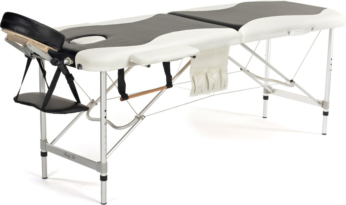 Фото - Масажний стіл BODYFIT, Łóżko do masażu 2-segmentowe aluminiowe, białe