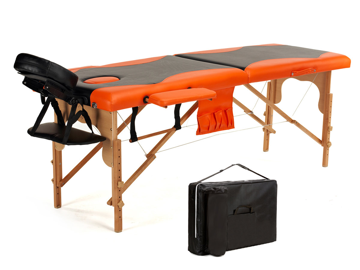 Фото - Масажний стіл BODYFIT, Łóżko do masażu 2-segmentowe, pomarańczowy