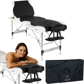 BODYFIT, Łóżko do masażu 3 segmentowe aluminiowe, czarny, 212x82 cm - BODYFIT