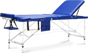 BODYFIT, Łóżko do masażu 3-segmentowe aluminiowe, niebieskie - BODYFIT