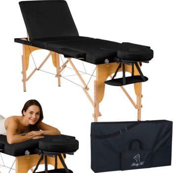 BODYFIT, Łóżko do masażu 3-segmentowe, czarny - BODYFIT