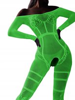 Bodystocking ŚWIECĄCE CIEMNOŚCI Siateczka OTWARTA DZIURĄ w KROKU Kombinezon Inna marka
