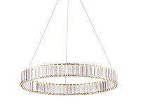 Bohemia Brass 80 AL - żyrandol kryształowy LED pierścień ring 80cm mosiądz