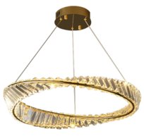 Bohemia S 80 AL - żyrandol kryształowy LED pierścień ring 80cm mosiądz