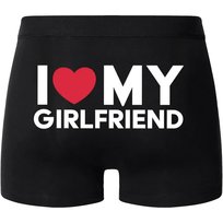 Bokserki Czarne I LOVE MY GIRLFRIEND na Prezent Zabawny Mix Wzorów Rozm M Inna marka