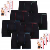 Bokserki Męskie Bawełna Gładkie KLASYCZNE DOPASOWANE MORAJ ZESTAW 6-PAK XL