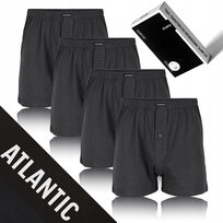 BOKSERKI MĘSKIE bawełniane luźne wygodne 4-pack grafitowy Atlantic *M Atlantic