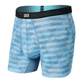 Bokserki męskie chłodzące / sportowe z rozporkiem SAXX HOT SHOT Boxer Brief Fly lodowiec szelfowy – niebieski-S - SAXX