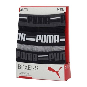 Bokserki męskie Puma BASIC BRAND ELASTIC 3-PACK szare 93545701-M - Inna marka