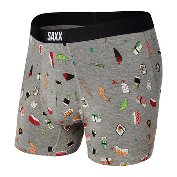 Bokserki męskie SAXX  VIBE BOXER BRIEF GREY SUSHI DOOBIE DOO - SAXX