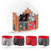 Bokserki Męskie Świąteczne w Domku 4-pak - M