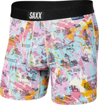 Bokserki męskie szybkoschnące SAXX VIBE Boxer Brief - Parki Narodowe - różowy-L - SAXX