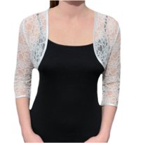 Bolerko koronkowe z rękawem 3/4 biały - Sara 46