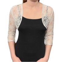 Bolerko koronkowe z rękawem 3/4 ecru - Sara 42