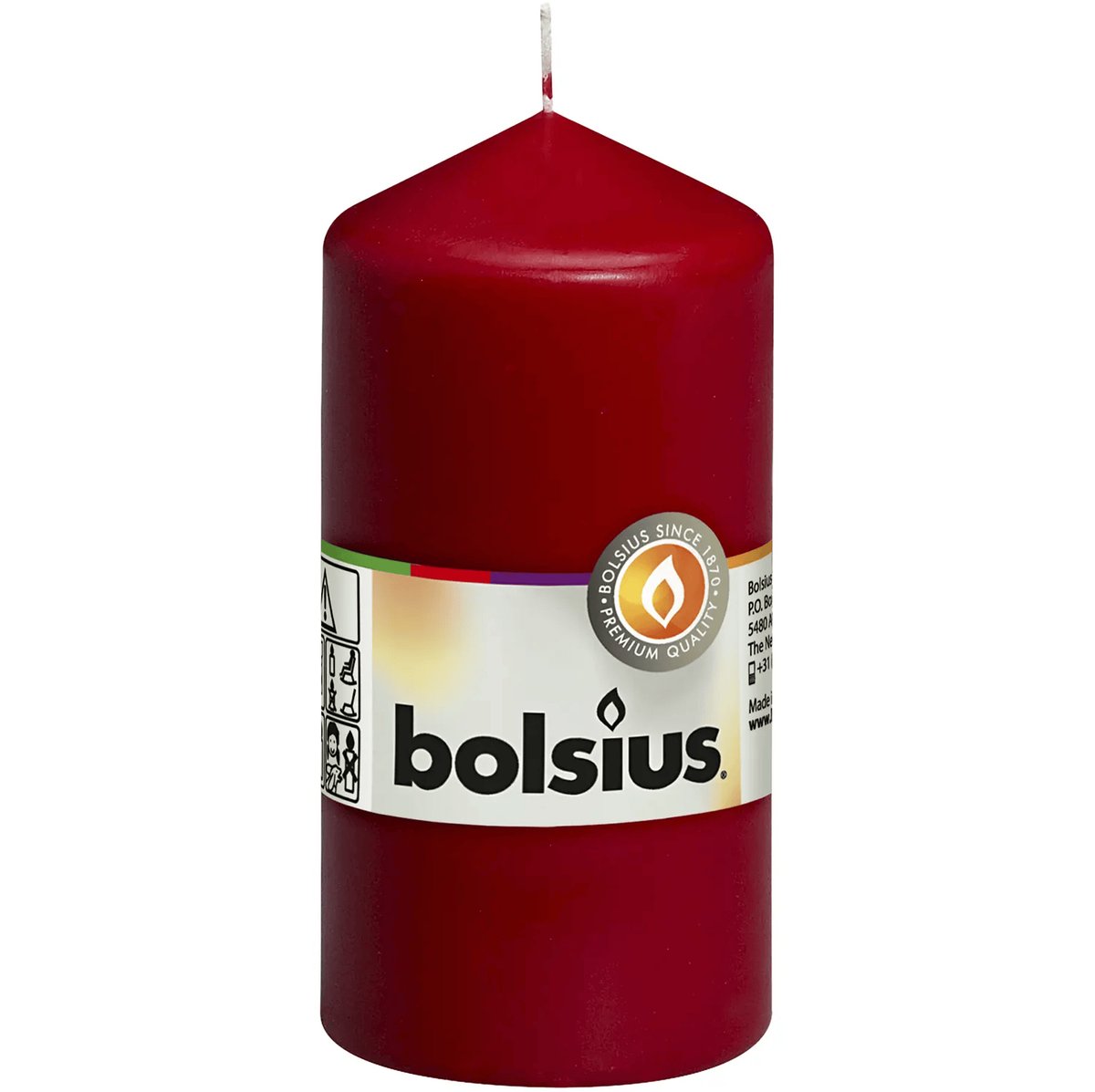 Bolsius świeca pieńkowa 120/58 mm - Bordowa