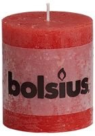 Bolsius, Świeca Rustik, czerwona, 8x6,8 cm - Bolsius