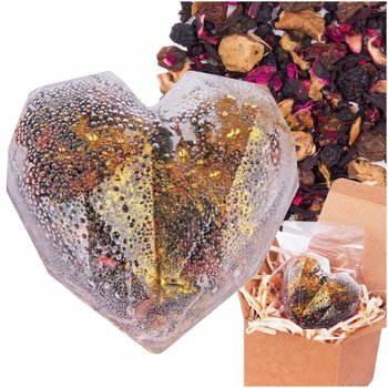 Bomba herbaciana serce transparentne ze złotem - Bomby Herbaciane