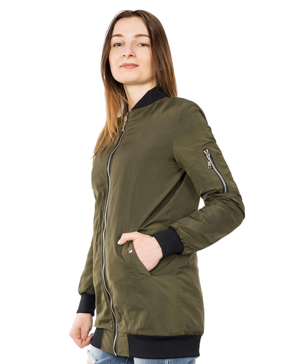Bomberka Kurtka Damska Bomber D uga 65112 S Oliwka Inna Marka Moda 
