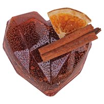 Bombka herbaciana serce brązowe