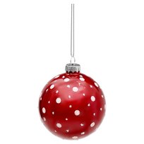 Bombka, Joyful Xmas, Kropki, Czerwona
