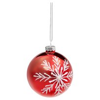 Bombka, Joyful Xmas, Śnieżynka, Czerwona