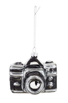 Bombka świąteczna aparat szklany wys.8cm - ART-POL