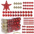 Bombki choinkowe 100 szt. ozdoby świąteczne zestaw 6/4/3 cm czerwone - Springos