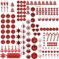 Bombki choinkowe 149 szt. ozdoby świąteczne czerwone