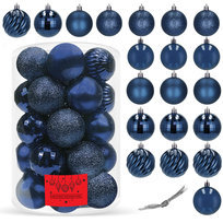 Bombki choinkowe 20 szt. ozdoby świąteczne zestaw 6cm granatowy