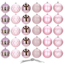 Bombki choinkowe 30 szt. 8 cm różowy ozdoby na choinkę dekoracje