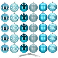 Bombki choinkowe 30 szt. niebieskie ozdoby na choinkę dekoracje