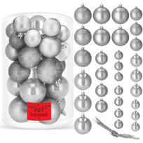 Bombki choinkowe 30 szt. ozdoby świąteczne szare srebrne
