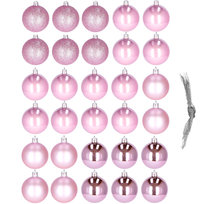Bombki choinkowe 30 szt. ozdoby świąteczne zestaw różowy