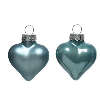 Bombki szklane w kształcie serc serca błękitne 12sztuk - Kaemingk B.V.
