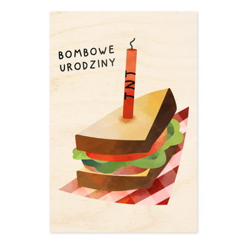 Bombowe urodziny- drewniana kartka okolicznościowa - Inna marka