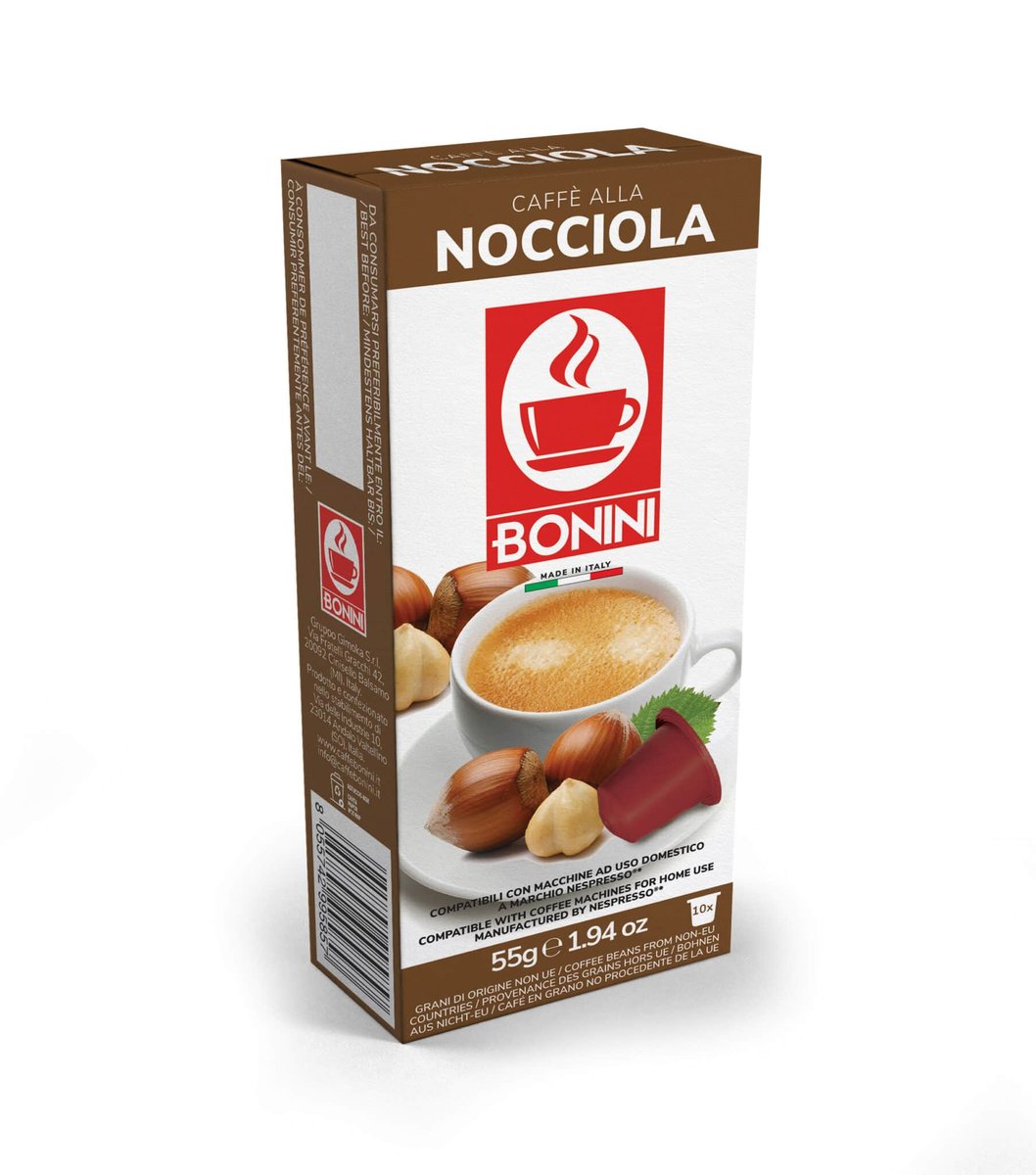Фото - Кава Nespresso Bonini Nocciola  - Kapsułki Do  - 1 (Kawa Aromatyzowana Orzechowa)