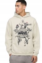 BOOHOOMAN MĘSKA BLUZA Z KAPTUREM MARVEL BEŻOWA Z NADRUKIEM S Z3A Boohooman